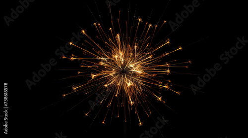 Cybonixxa Golden fireworks isolated layer on black background
