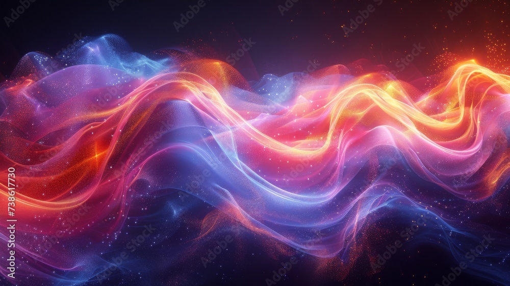 Energy flow digital art depicting the vibrant exchange of information in neon hues Energy flow digital art depicting the vibrant exchange of information in neon hues