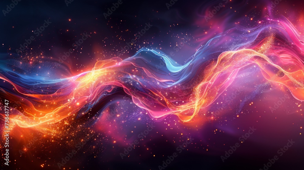 Energy flow digital art depicting the vibrant exchange of information in neon hues Energy flow digital art depicting the vibrant exchange of information in neon hues