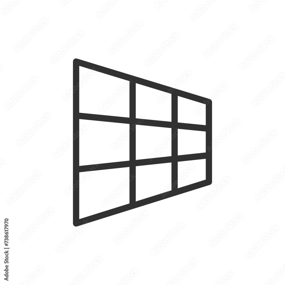 Perspective Grid, linear icon. Distortion. Image editing tool. Line with editable stroke Perspective Grid, linear icon. Distortion. Image editing tool. Line with editable stroke