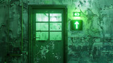 Cybonixxa green emergency exit sign