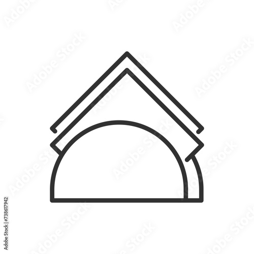 Napkins in a tissue box, linear icon. Line with editable stroke