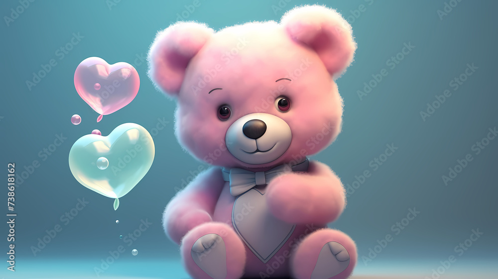 Toy teddy bear sitting on bokeh background Toy teddy bear sitting on bokeh background