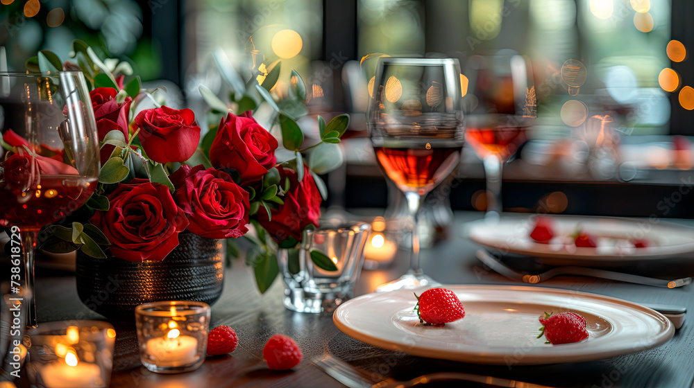 beautifully set table for a romantic date