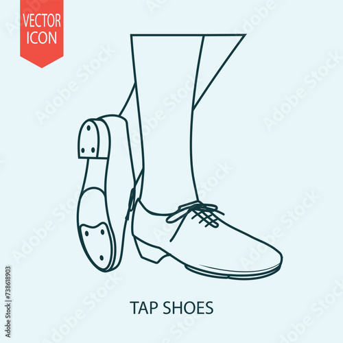 illustration of Oxford style tap shoes design flat illustration