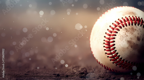 Closeup baseball background with copy space