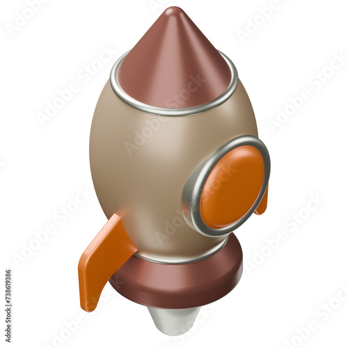 3d render of a rocket (ID: 738619386)