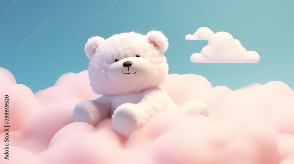 Toy teddy bear sitting on bokeh background Toy teddy bear sitting on bokeh background