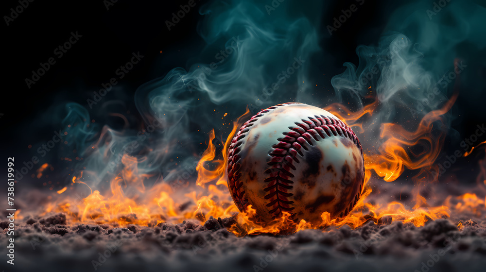 Closeup baseball background with copy space