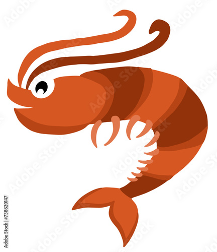 cute shrimp vector illustration 