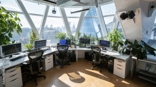 Sophisticated Trading Floor Office