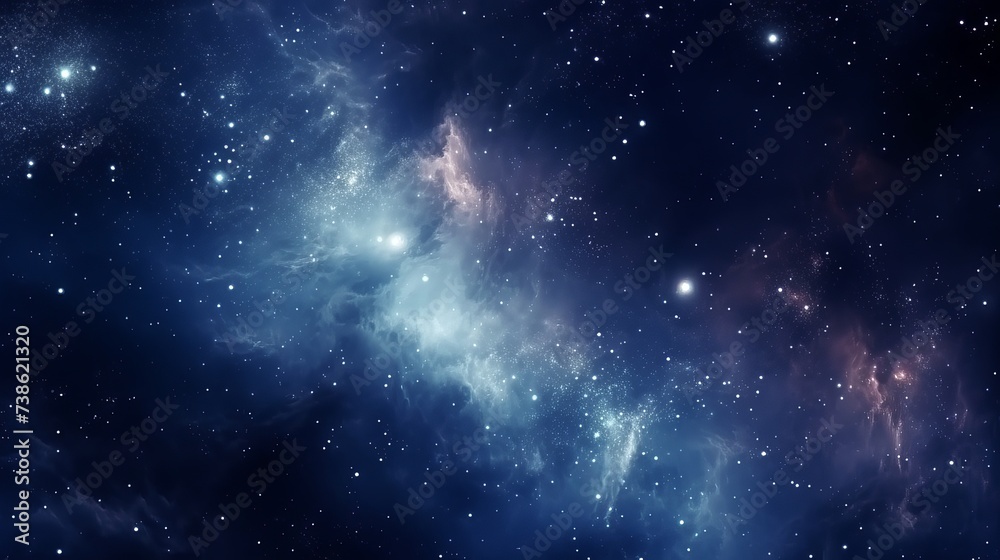 Fototapeta premium Universe filled with stars, nebula and galaxy