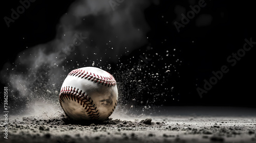 Closeup baseball background with copy space photo