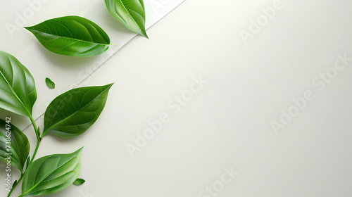green leaf wirh white background photo