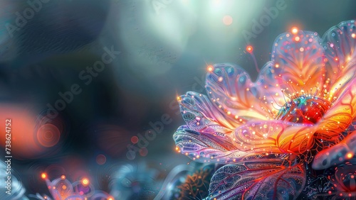 Fairy flower  a stunning 3d render of a colorful and glowing mandelbulb