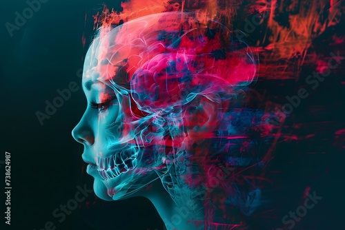 head anatomy skull x ray see through person 