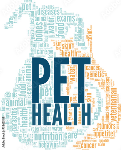 Pet Health word cloud conceptual design isolated on white background.