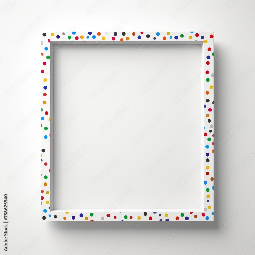 Fototapeta premium Colorful confetti frame for birthday party, celebration event decor or invitation design