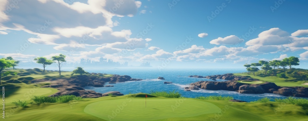 An aerial perspective unveils a paradise beach, its emerald and turquoise waters contrasting against the golden sands, a true gem of nature's palette An aerial perspective unveils a paradise beach, its emerald and turquoise waters contrasting against the golden sands, a true gem of nature's palette