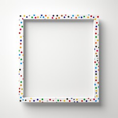 Colorful confetti frame for birthday party, celebration event decor or invitation design