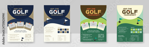 Golf Flyer Vector layout design template for sport event, golf game flyer and magazine cover vector Design photo