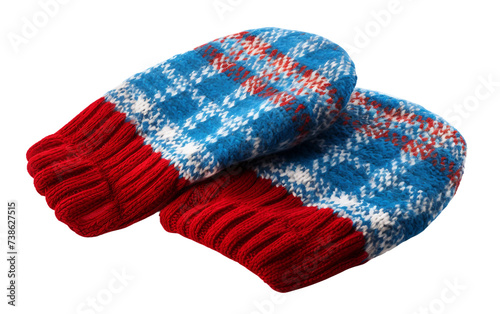 Cozy Hand Warmers: Mittens Isolated on Transparent Background PNG.
