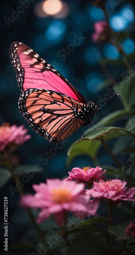 butterfly  flowers  spring  nectar  colorful  night scene