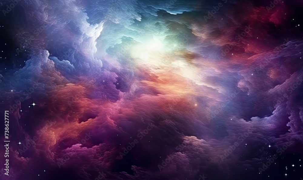 A Celestial Symphony: A Colorful Space Filled With Stars and Clouds