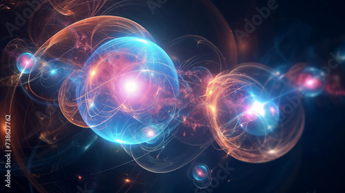The quantum realm, quantum particles, quantum computing, galaxy-like. Generative AI