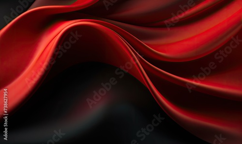 Waves of Crimson and Ebony Flowing on a Dark Canvas