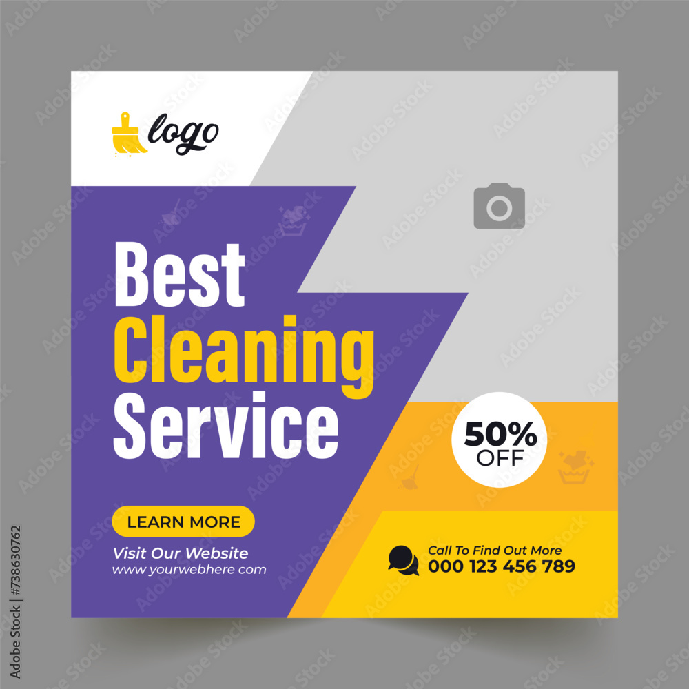 Corporate office and house cleaning service business promotion social media post or web banner template design. Housekeeping, wash, clean, or repair service marketing flyer Corporate office and house cleaning service business promotion social media post or web banner template design. Housekeeping, wash, clean, or repair service marketing flyer