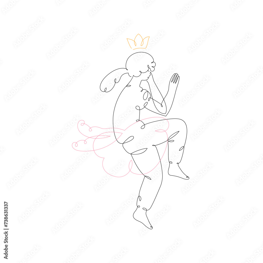 Sleeping girl, isolated line art illustration Sleeping girl, isolated line art illustration