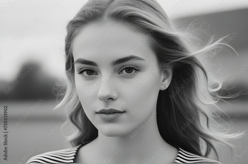 Naklejka premium Close up portrait of a woman 