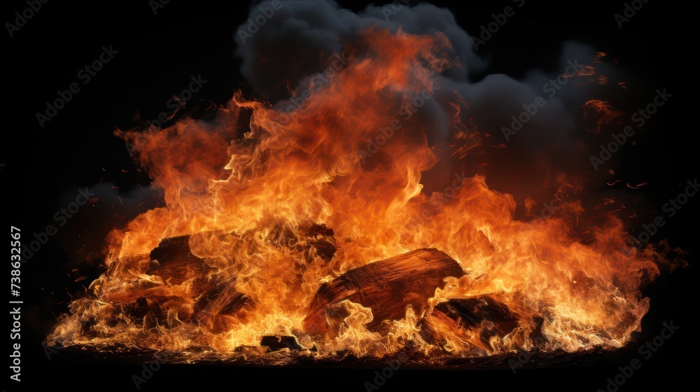 Intense Fire Isolated on a Transparent UHD WALLPAPER