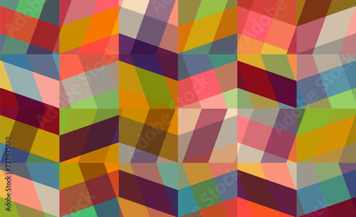 Colorful abstract geometric pattern - isometric prismatic background - stock illustration