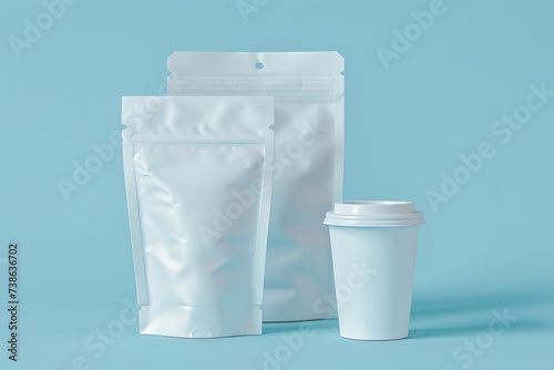 A cup of coffee next to a bag of coffee. Perfect for coffee lovers and coffee shop promotions