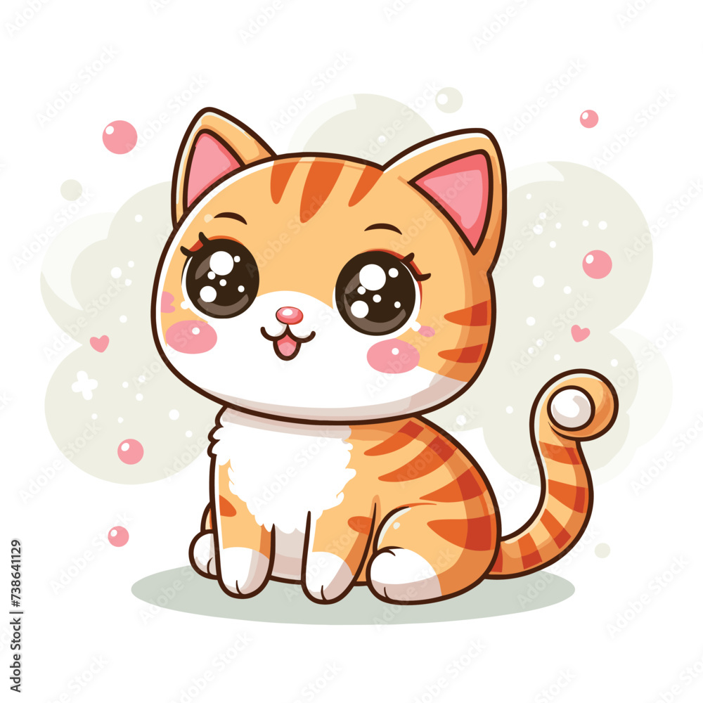 cute funny cat cartoon vector on white background
cute funny cat cartoon vector on white background