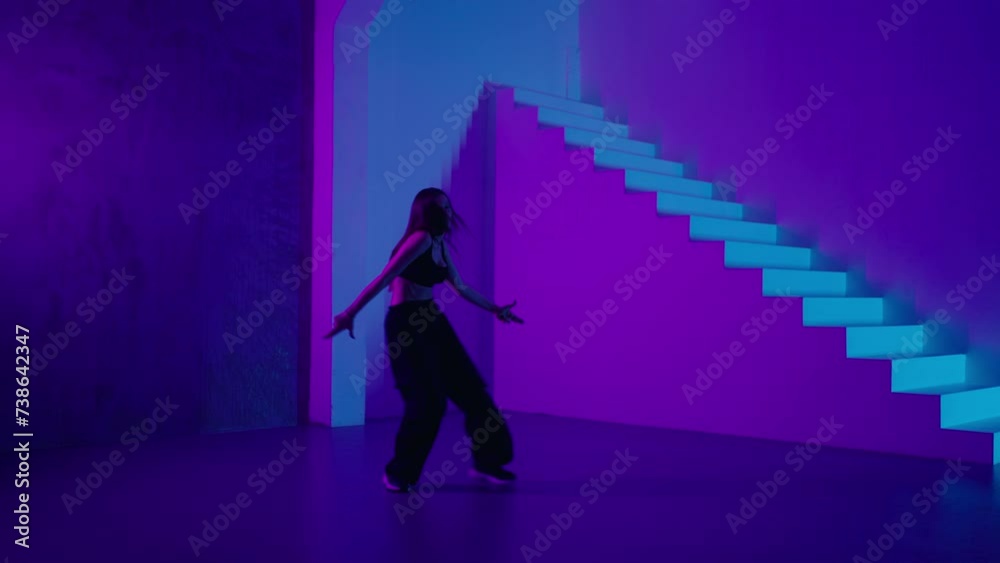 Sexy Woman Dancing Hip-Hop And Jazz Funk Style In Studio, Full-Length Portrait Of Beautiful Lady Sexy Woman Dancing Hip-Hop And Jazz Funk Style In Studio, Full-Length Portrait Of Beautiful Lady