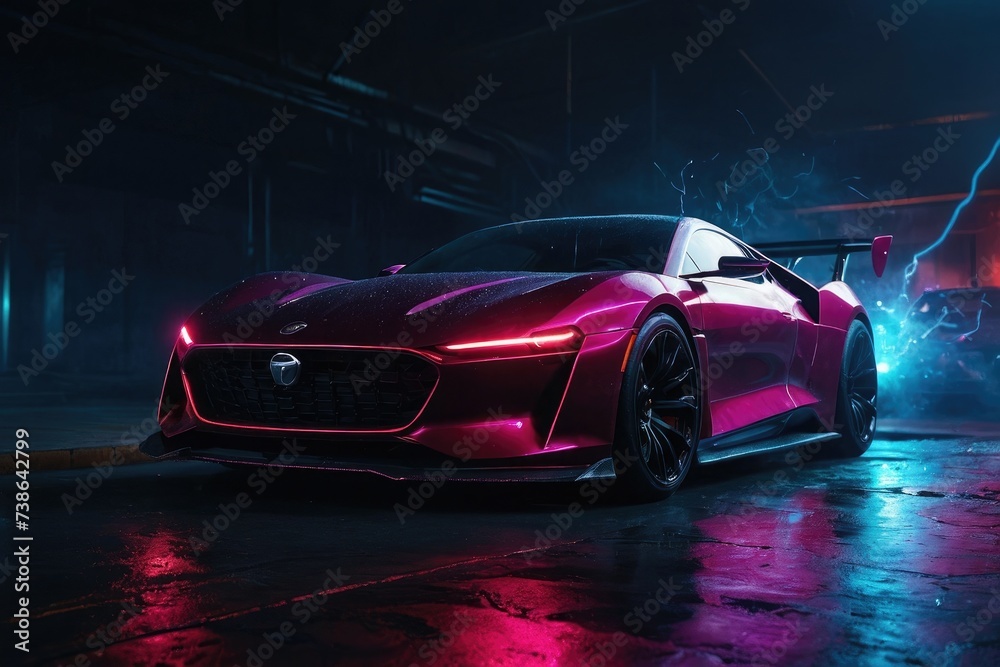 Electrifying Velocity: sport car Model S Sparks in Style for Futuristic Speed Illustration
