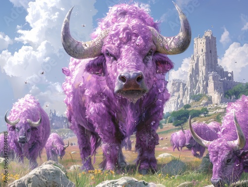 Amethyst aurochs in royal hunts sought for their majestic horns