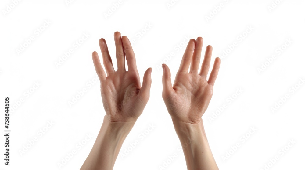 Two hands are raised in the air. This image can be used to depict celebration, victory, or excitement Two hands are raised in the air. This image can be used to depict celebration, victory, or excitement