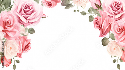 Empty flower frame with copy space for design of greeting card or invitation