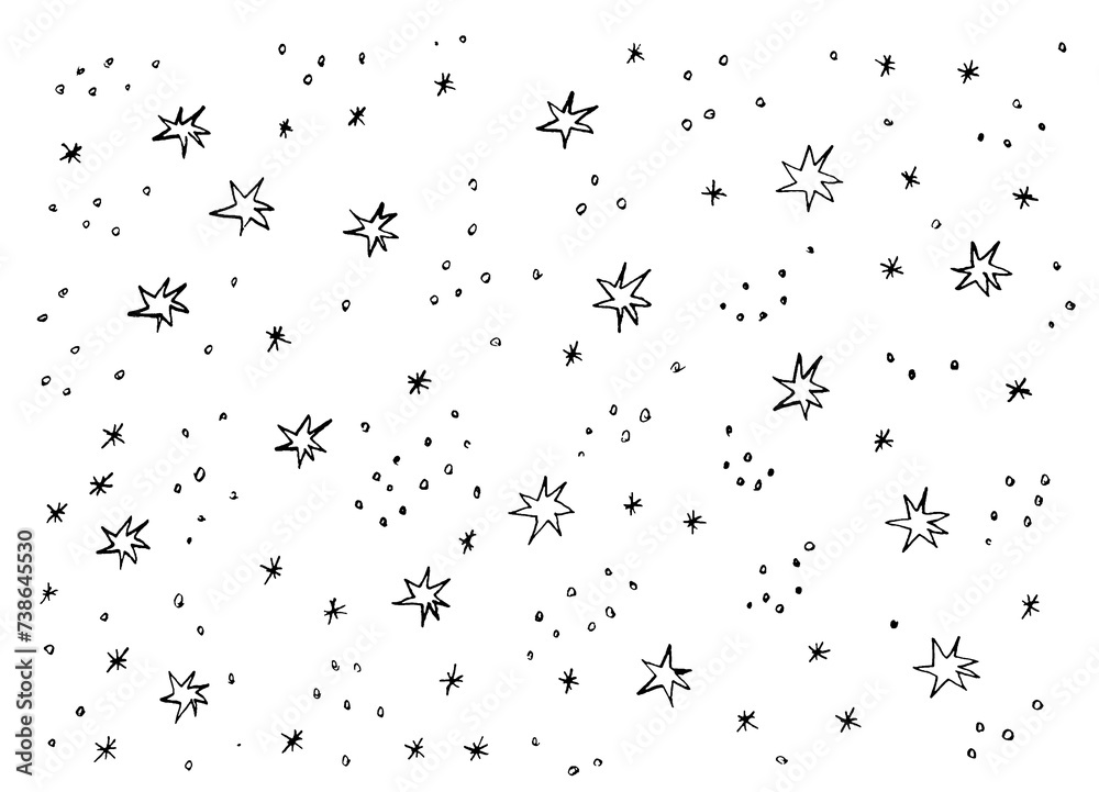 There is a black outline of stars on white There is a black outline of stars on white