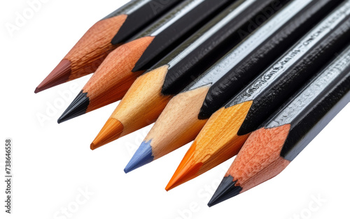 Sketching Pencils Set with Various Lead Grades for Architects On transparent Background.