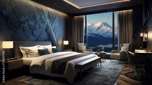 3d rendering elegant bedroom design interior © MMAJID