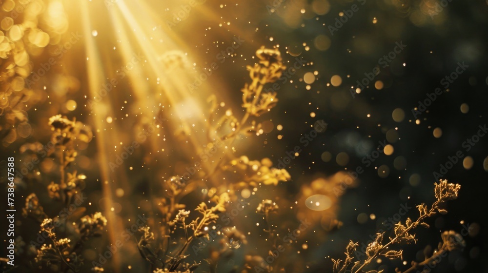 Naklejka premium Bright sunlight illuminating colorful flowers, perfect for nature backgrounds