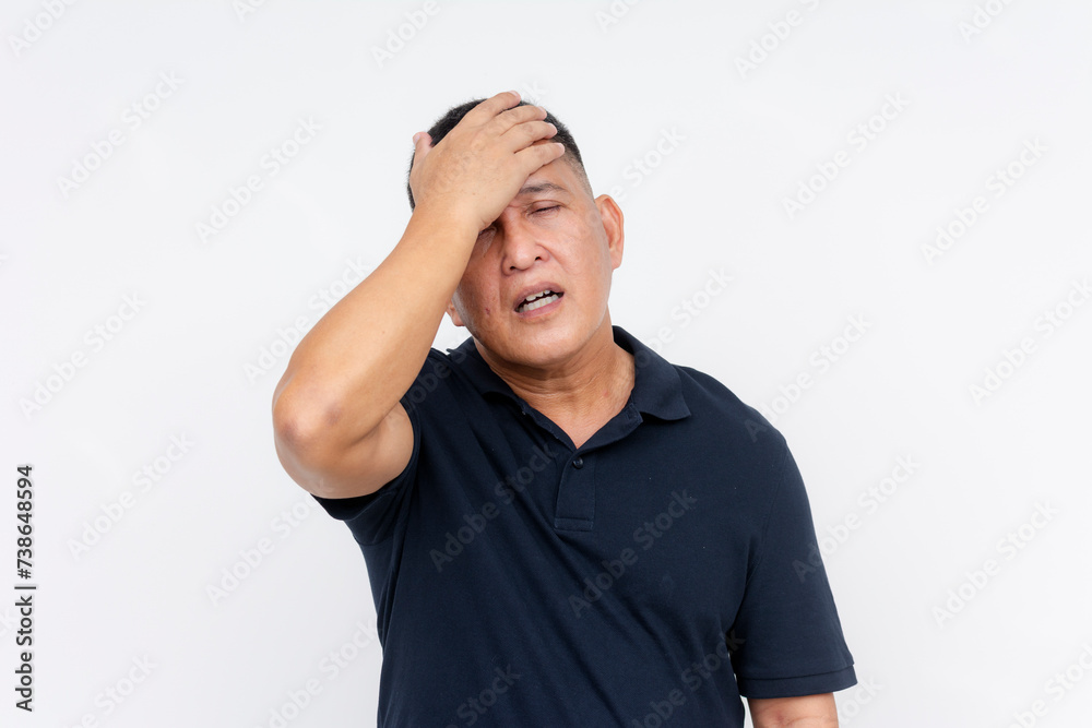 Frustrated middle aged man facepalming, expressing disappointment. Looking exasperated after multiple failures. Wanting to give up. Frustrated middle aged man facepalming, expressing disappointment. Looking exasperated after multiple failures. Wanting to give up.