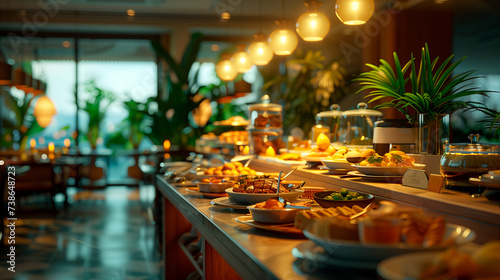 Breakfast buffet in a hotel for hotel guests.

 photo