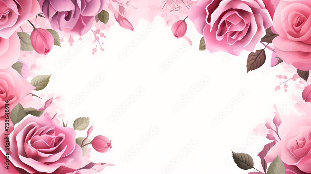 Empty flower frame with copy space for design of greeting card or invitation Empty flower frame with copy space for design of greeting card or invitation