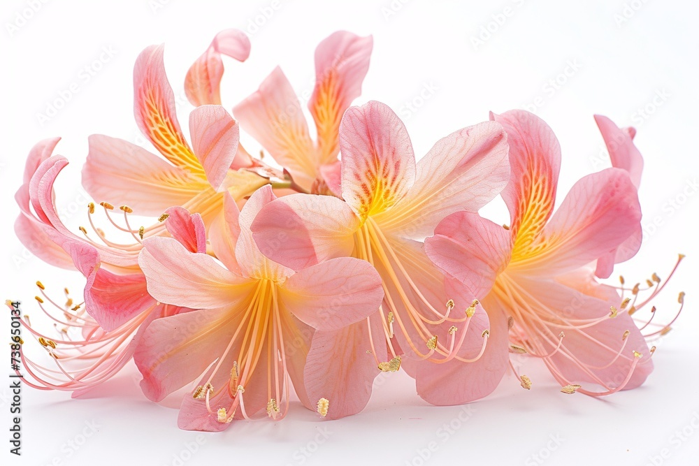 White background with a Lonicer blossom. White background with a Lonicer blossom.